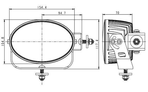 LED-BL0610R 60W OVAL mit ECE Zulassung