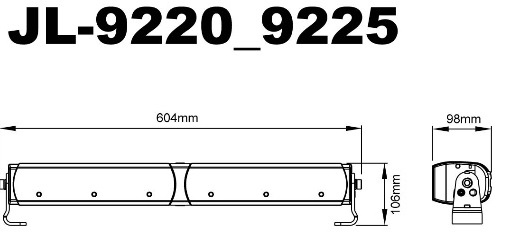 MAXTEL LED60 Balken mit ECE - Abmessung