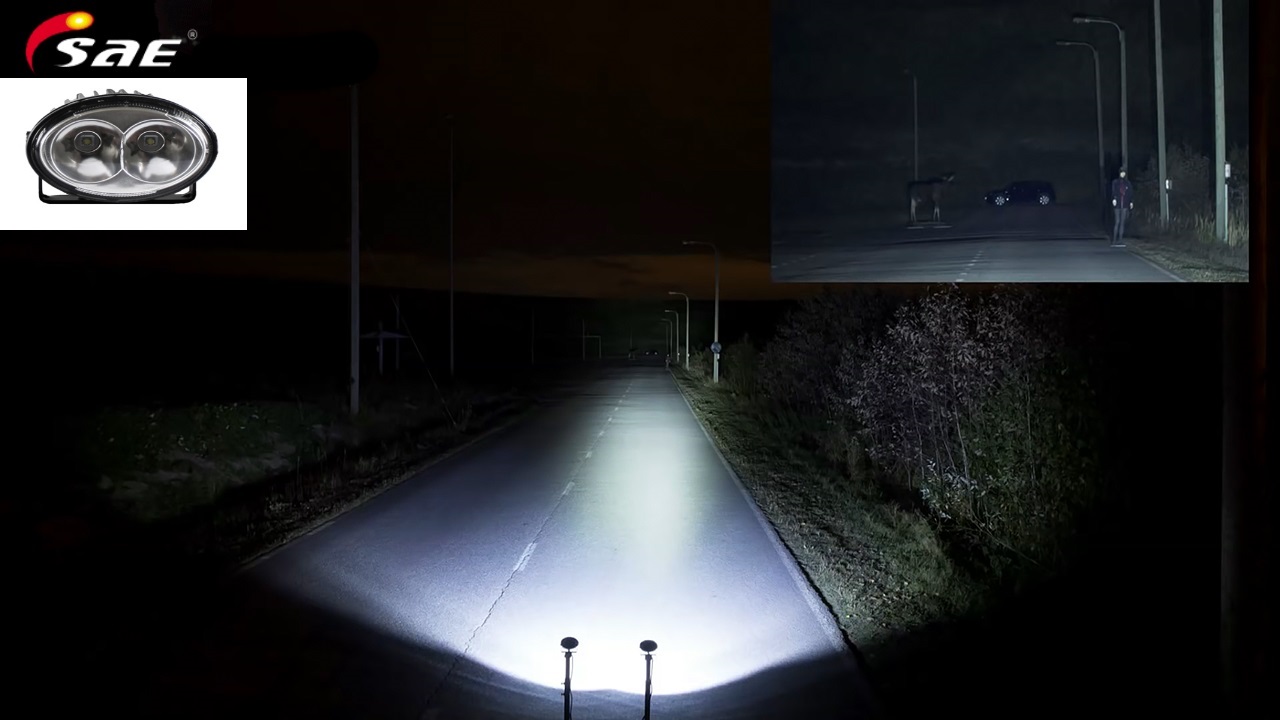 SAE LED 20W mit ECE Zulassung Lichtbild - getestet in Skandinavien